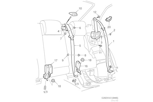 Genuine Saab Seat Belt - 12755321