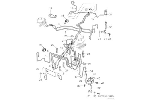 Genuine Saab Brake Pipe - 12755654