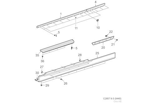 Genuine Saab Mould. Sill Pan - 12756411