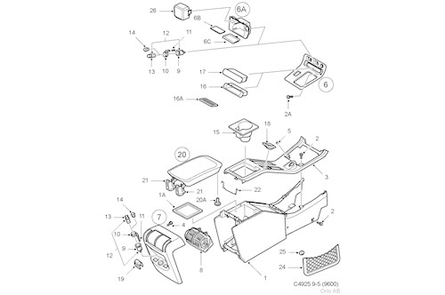 Genuine Saab Arm Rest - 12756467