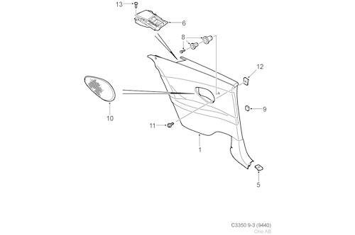 Genuine Saab Side Panel - 12757573