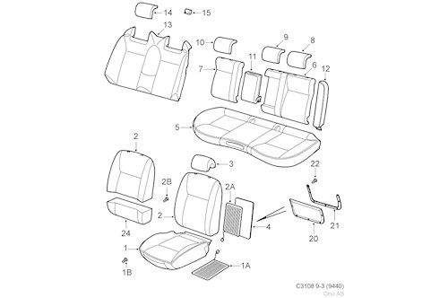 Genuine Saab Head Restraint - 12757586