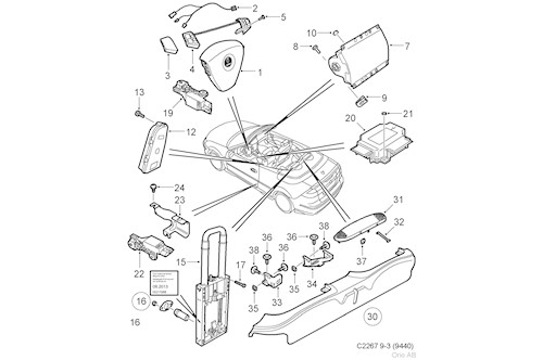 Genuine Saab Roll-Over Bar - 12758372