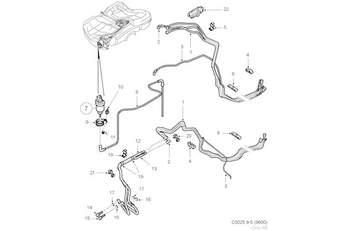 Genuine Saab Fuel Pipe - 12758557