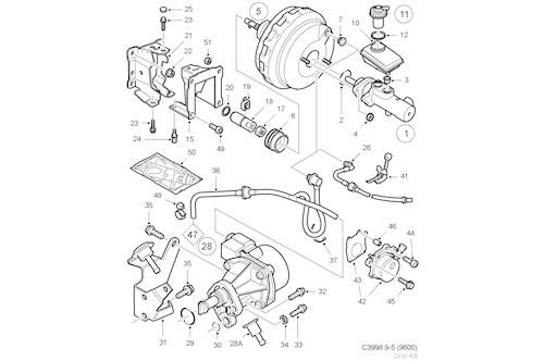 Genuine Saab Master Cylinder - 12761907