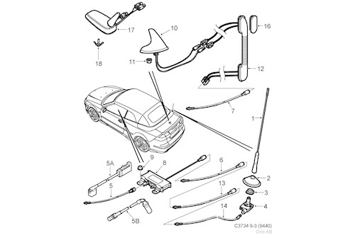 Genuine Saab Antenna Cable - 12763619