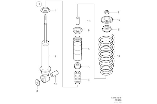 Genuine Saab Shock Absorber - 12764423