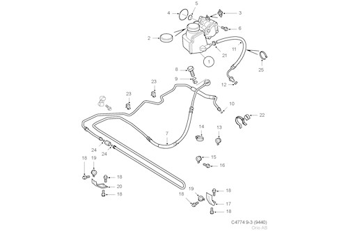 Genuine Saab Return Hose - 12765339