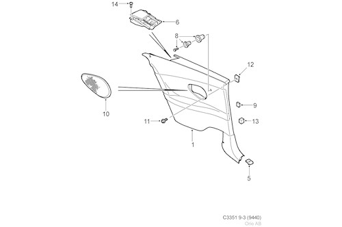 Genuine Saab Side Panel - 12766618