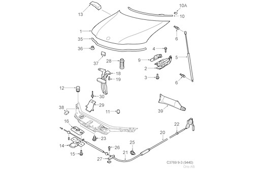 Genuine Saab Bonnet - 12770109