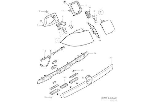 Genuine Saab Rl Light Clust - 12770159