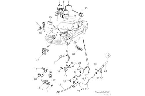 Genuine Saab Brake Line - 12770693