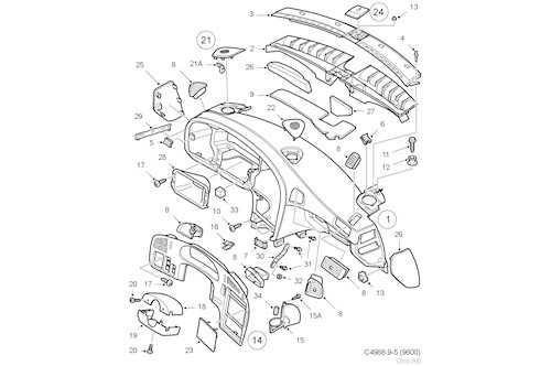 Genuine Saab Instr. Panel - 12774268