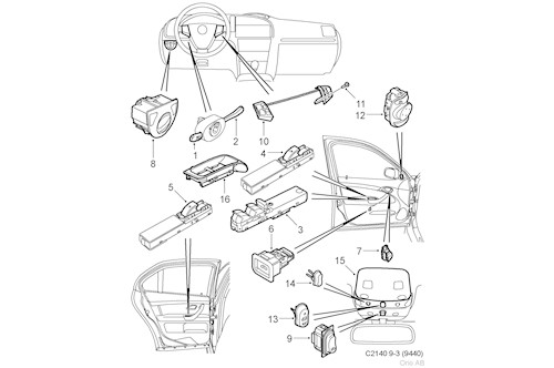 Genuine Saab Light Switch - 12774376