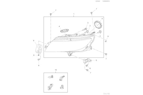 Genuine Saab Rh Headlamp - 12775737