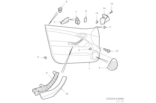 Genuine Saab Door Trim - 12777034