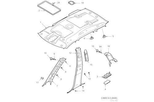 Genuine Saab Head Lining - 12779091