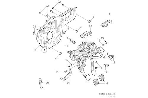 Genuine Saab Pedal Arrangem. - 12779115