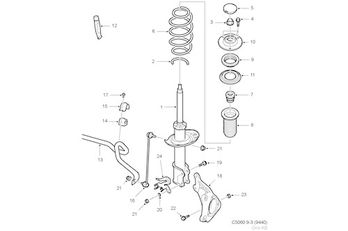 Genuine Saab Anti-Roll Bar - 12781981