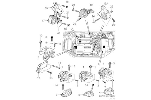 Genuine Saab Engine Bracket - 12785088