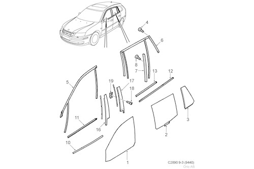 Genuine Saab Guide Rail - 12792103