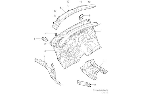 Genuine Saab Front Section - 12797844