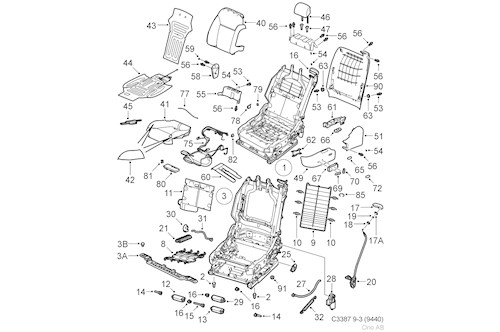 Genuine Saab Lumbar Support - 12802580