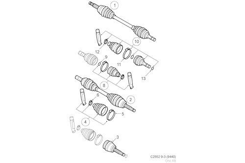 Genuine Saab Axle Shaft - 12804149