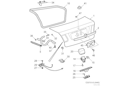 Genuine Saab Boot Lid - 12822896