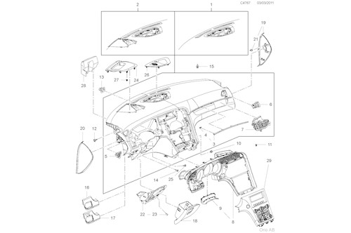 Genuine Saab Bezel - 12825077