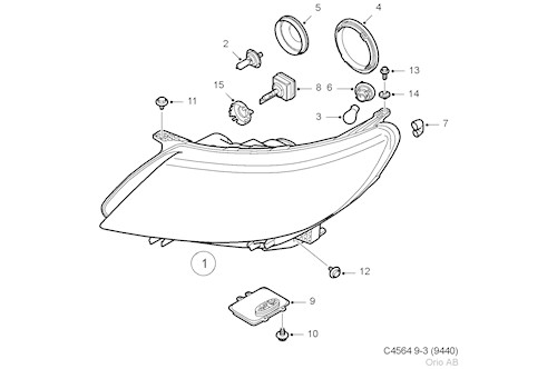 Genuine Saab Headl. Housing - 12829586