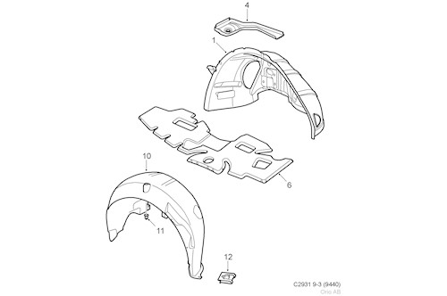 Genuine Saab Wheel Housing - 12832544