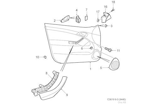 Genuine Saab Door Trim - 12833239