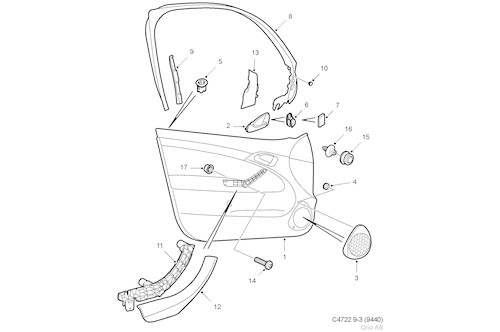 Genuine Saab Door Trim - 12841348