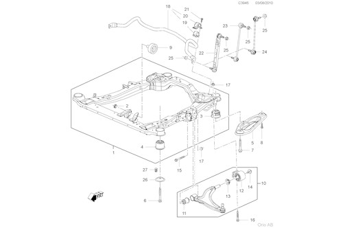 Genuine Saab Frt Axle Casing - 12848401