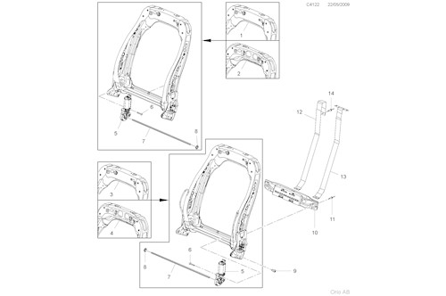 Genuine Saab Seat Frame - 13260630