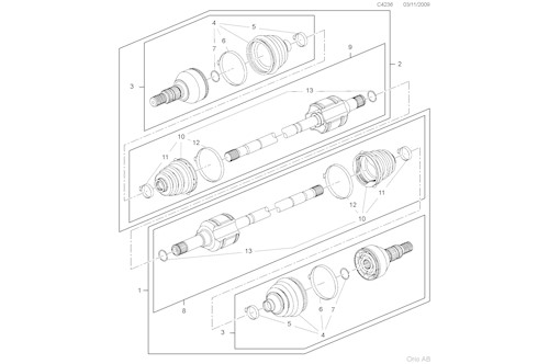 Genuine Saab Axle Shaft - 13267108