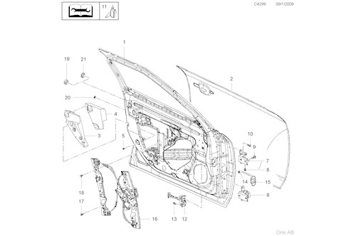 Genuine Saab Front Door - 13285604