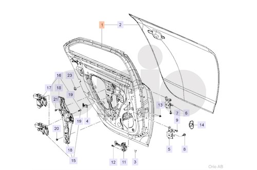 Genuine Saab Rear Door - 13285608