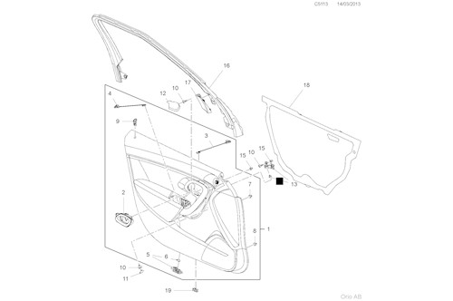 Genuine Saab Door Trim - 13291074