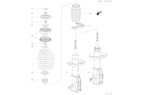 Genuine Saab Spring Strut - 13312340