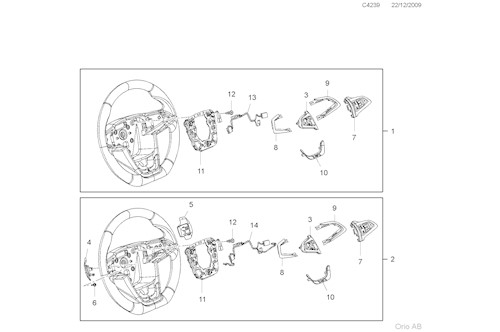 Genuine Saab Steering Wheel - 13316539