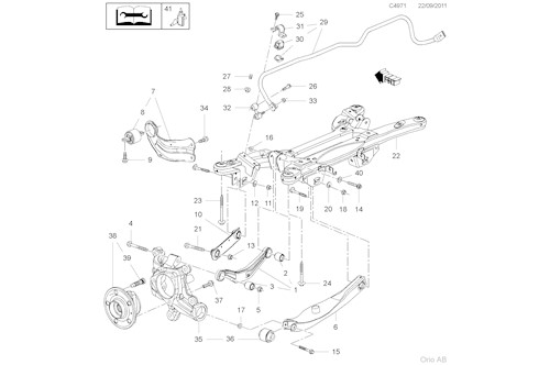 Genuine Saab Control Arm,Upr - 13318344