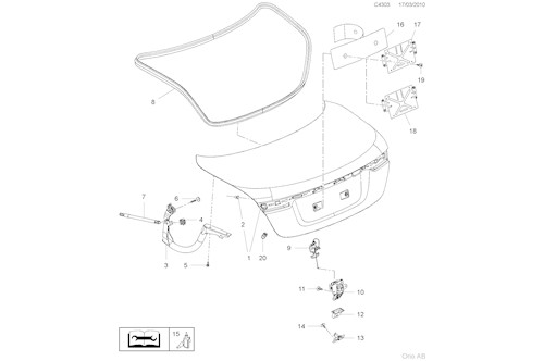 Genuine Saab Boot Lid - 13328371