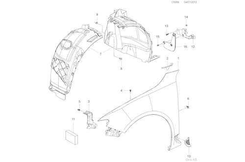 Genuine Saab Mudguard - 13365616