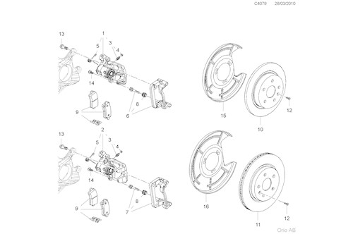 Genuine Saab Brake Caliper - 13370459