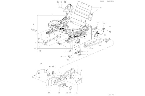 Genuine Saab Seat Frame - 13501070