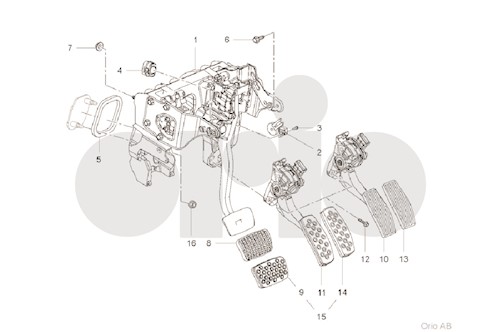 Genuine Saab Pedal Arrangem. - 22969487