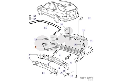 Genuine Saab Outer Casing - 32016152