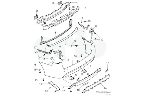 Genuine Saab Rr Bumper Shell - 32016280